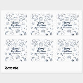 Persoonlijk liefdevol kerstschetsenbord vierkante sticker (Vel)