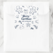Persoonlijk liefdevol kerstschetsenbord vierkante sticker (Tas)