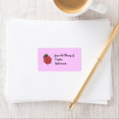 Persoonlijk lieveheersbeestje-ex-libris - roze etiket (Insitu)