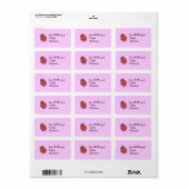 Persoonlijk lieveheersbeestje-ex-libris - roze etiket (Full Sheet)