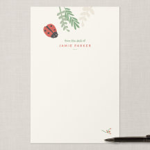 Persoonlijk Lieveheersbeestje Schrijfpapier voor K
