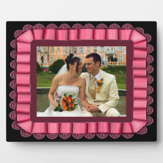 Persoonlijk Lijst van de Foto Roze Lace Ribbon Fotoplaat