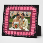 Persoonlijk Lijst van de Foto Roze Lace Ribbon Fotoplaat (Zijkant)