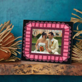 Persoonlijk Lijst van de Foto Roze Lace Ribbon Fotoplaat (Zijkant)