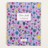 Persoonlijk Lila Bloementuin Patroon Planner (Voorkant)