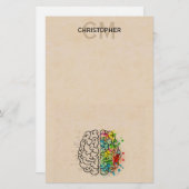 Persoonlijk links en rechts menselijk brein briefpapier (Voorkant / Achterkant)