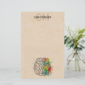 Persoonlijk links en rechts menselijk brein briefpapier (Staand voorkant)