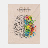 Persoonlijk links en rechts menselijk brein fleece deken (Voorkant)