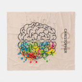 Persoonlijk links en rechts menselijk brein fleece deken (Voorkant (Horizontaal))