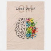 Persoonlijk links en rechts menselijk brein fleece deken (Voorkant)