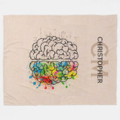 Persoonlijk links en rechts menselijk brein fleece deken (Voorkant (Horizontaal))