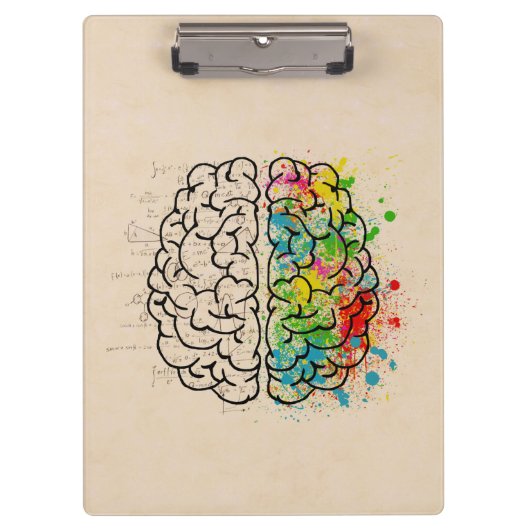 Persoonlijk links en rechts menselijk brein klembord (Voorkant)