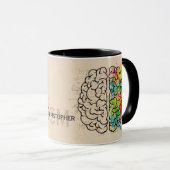 Persoonlijk links en rechts menselijk brein mok (Voorkant rechts)