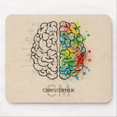 Persoonlijk links en rechts menselijk brein muismat (Voorkant)