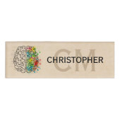 Persoonlijk links en rechts menselijk brein naambadge (Voorkant)