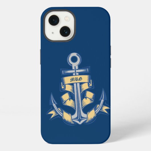 Persoonlijk lintanker op azuurblauw iPhone hoesje (Achterkant)