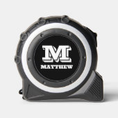 Persoonlijk lintmeter cadeau met monogram voor man rolmaat (Voorkant)