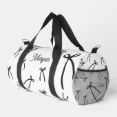 Persoonlijk lintpatroon Chic zwart & wit Plunjezak (Rechterhoek)