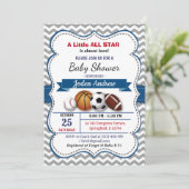 Persoonlijk Little All Star Baby shower Kaart (Staand voorkant)