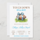 Persoonlijk Little Baby Boy Football Baby shower Kaart (Voorkant)