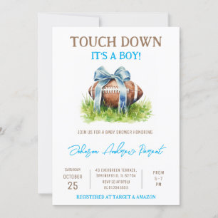 Persoonlijk Little Baby Boy Football Baby shower Kaart