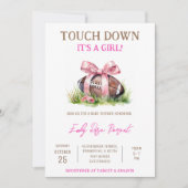 Persoonlijk Little Baby Girl Football Baby shower Kaart (Voorkant)