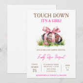 Persoonlijk Little Baby Girl Football Baby shower Kaart (Voorkant / Achterkant)