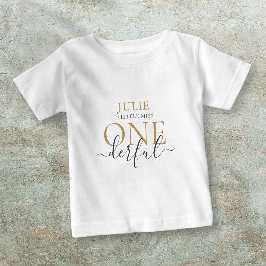 Persoonlijk Little Miss ONEderful-babyshirt