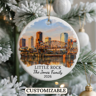 Persoonlijk Little Rock-sieraad, op maat Arkansas Keramisch Ornament
