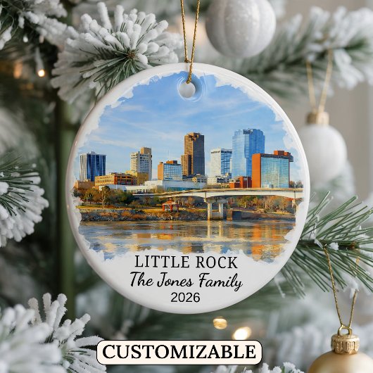 Persoonlijk Little Rock-sieraad, op maat Arkansas Keramisch Ornament