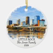 Persoonlijk Little Rock-sieraad, op maat Arkansas Keramisch Ornament (Voorkant)