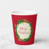 Persoonlijk logo Elegante Kerstmis met merknaam Papieren Bekers (Voorkant)