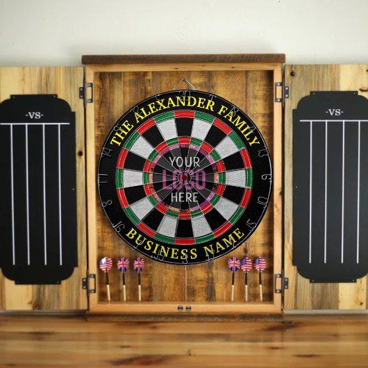 Persoonlijk logo en aangepaste tekst zakelijk bedr dartbord