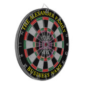 Persoonlijk logo en aangepaste tekst zakelijk bedr dartbord (Voorkant Links)