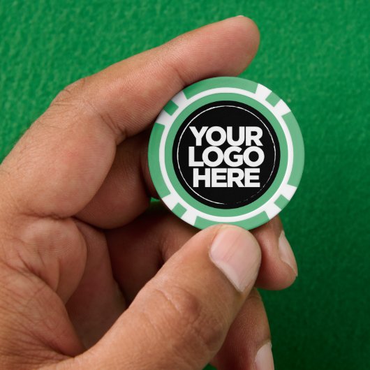 Persoonlijk logo en tekst Cool Pastelgroen Poker Chips (Hand)