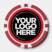 Persoonlijk logo en tekst Cool Rood Poker Chips (Voorkant)