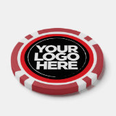 Persoonlijk logo en tekst Cool Rood Poker Chips (Enkel)