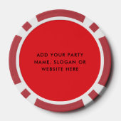 Persoonlijk logo en tekst Cool Rood Poker Chips (Achterkant)