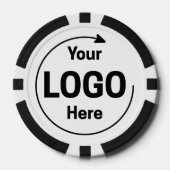 Persoonlijk logo en tekst Cool Zwart en Wit Poker Chips (Voorkant)
