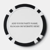 Persoonlijk logo en tekst Cool Zwart en Wit Poker Chips (Achterkant)