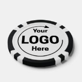 Persoonlijk logo en tekst Cool Zwart en Wit Poker Chips (Enkel)