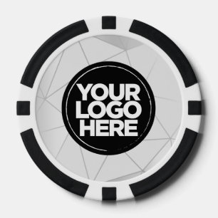 Persoonlijk Logo en Tekst Geometrisch Zilver Poker Chips