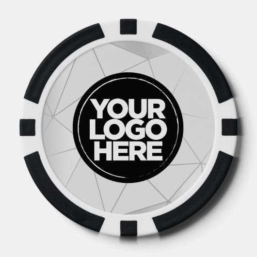 Persoonlijk Logo en Tekst Geometrisch Zilver Poker Chips (Voorkant)