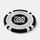 Persoonlijk Logo en Tekst Geometrisch Zilver Poker Chips (Enkel)