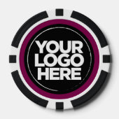 Persoonlijk logo en tekst Koel Bourgondiërood Poker Chips (Voorkant)