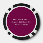 Persoonlijk logo en tekst Koel Bourgondiërood Poker Chips (Achterkant)