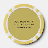 Persoonlijk logo en tekst Koel geel Poker Chips (Achterkant)