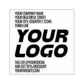 Persoonlijk logo en tekst promotie rubberstempel (Afrduk)