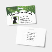 Persoonlijk Logo Foto ID DELEGATE Eco Groen Badge (Voor- en achterkant)