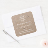 Persoonlijk logo kaarslabel op kraftpapier vierkante sticker (Envelop)